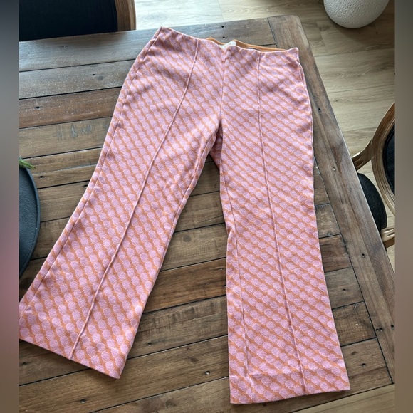 Anthropologie Maeve Margot Kick Flare Crop Pant Pink S - Picture 5 of 11